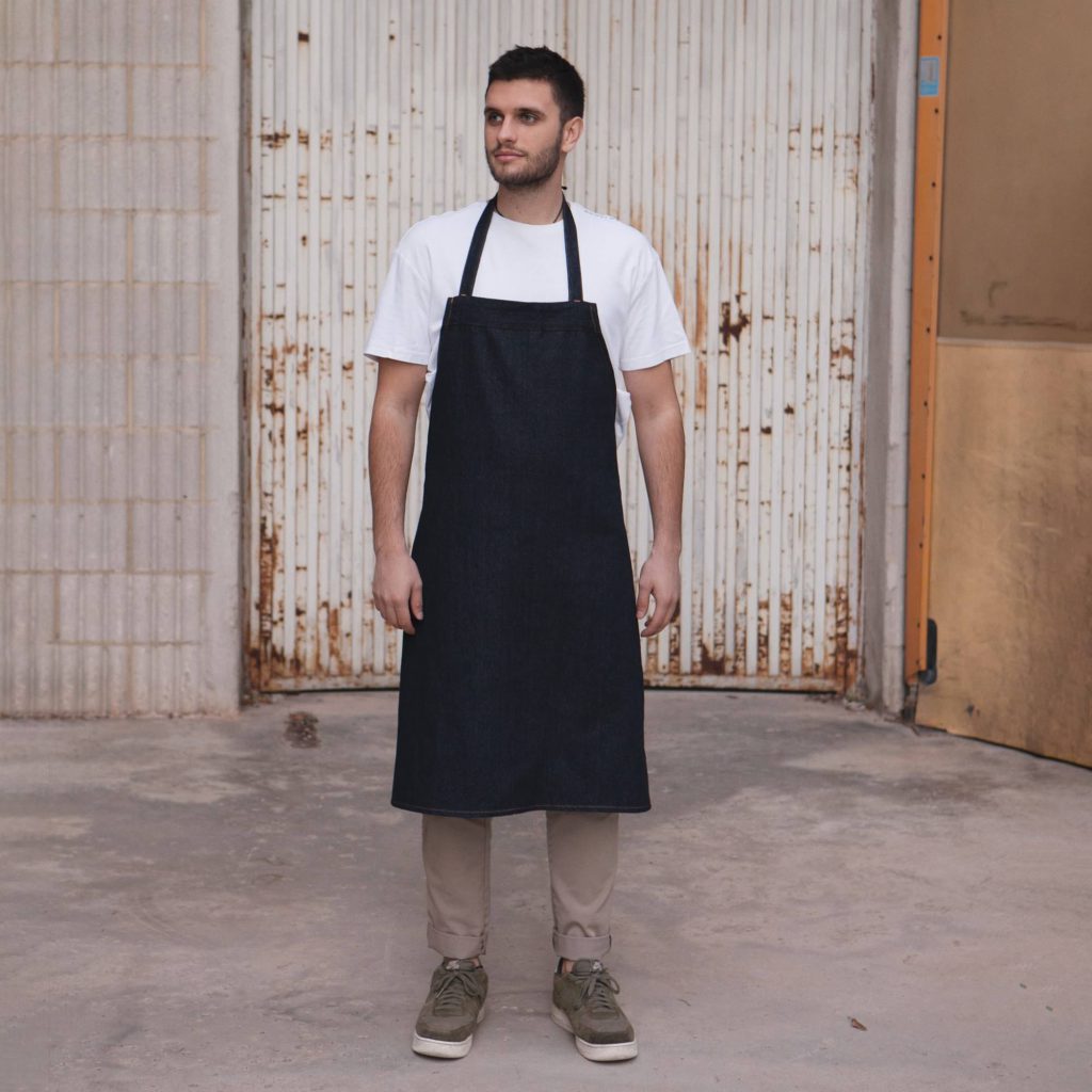 Denim schort voor horeca en barbecue